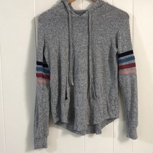 Grey pink rose sweatshirt